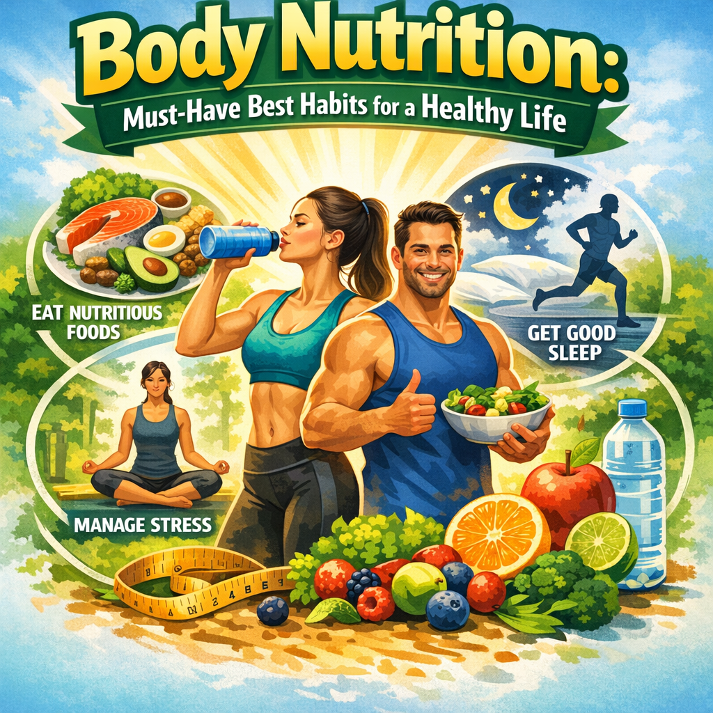 Illustration of Body Nutrition: Must-Have Best Habits for a Healthy Life