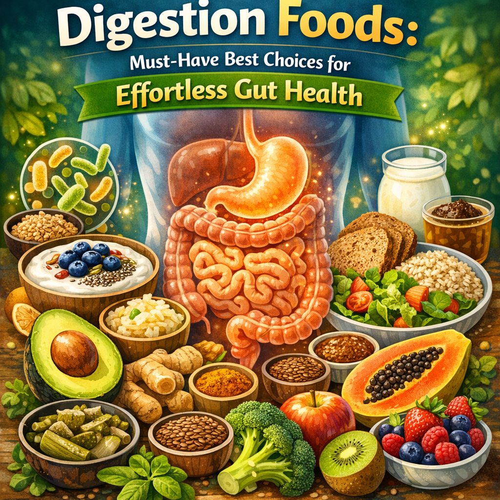 Illustration of Digestion Foods: Must-Have Best Choices for Effortless Gut Health