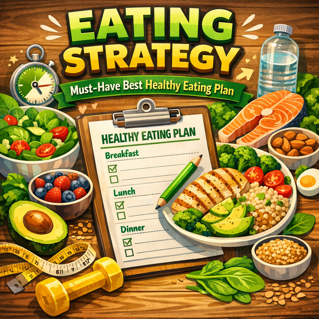 Illustration of Eating Strategy: Must-Have Best Healthy Eating Plan