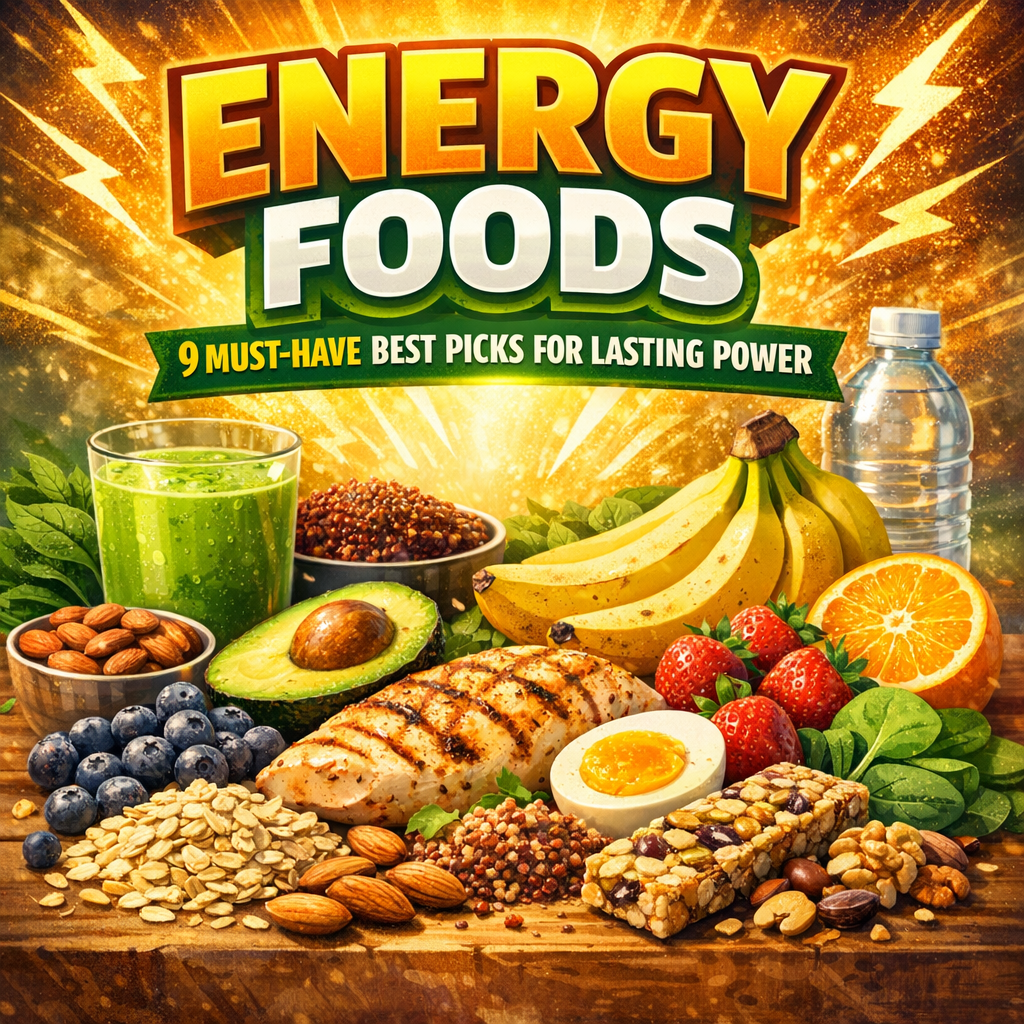 Illustration of Energy Foods: 9 Must-Have Best Picks for Lasting Power