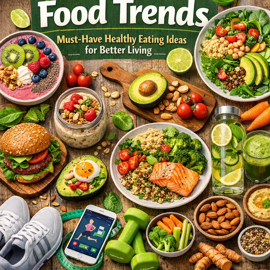 Illustration of Food Trends: Must-Have Healthy Eating Ideas for Better Living