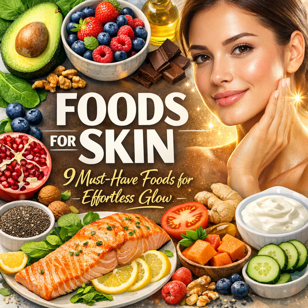 Illustration of Foods for Skin: 9 Must-Have Foods for Effortless Glow
