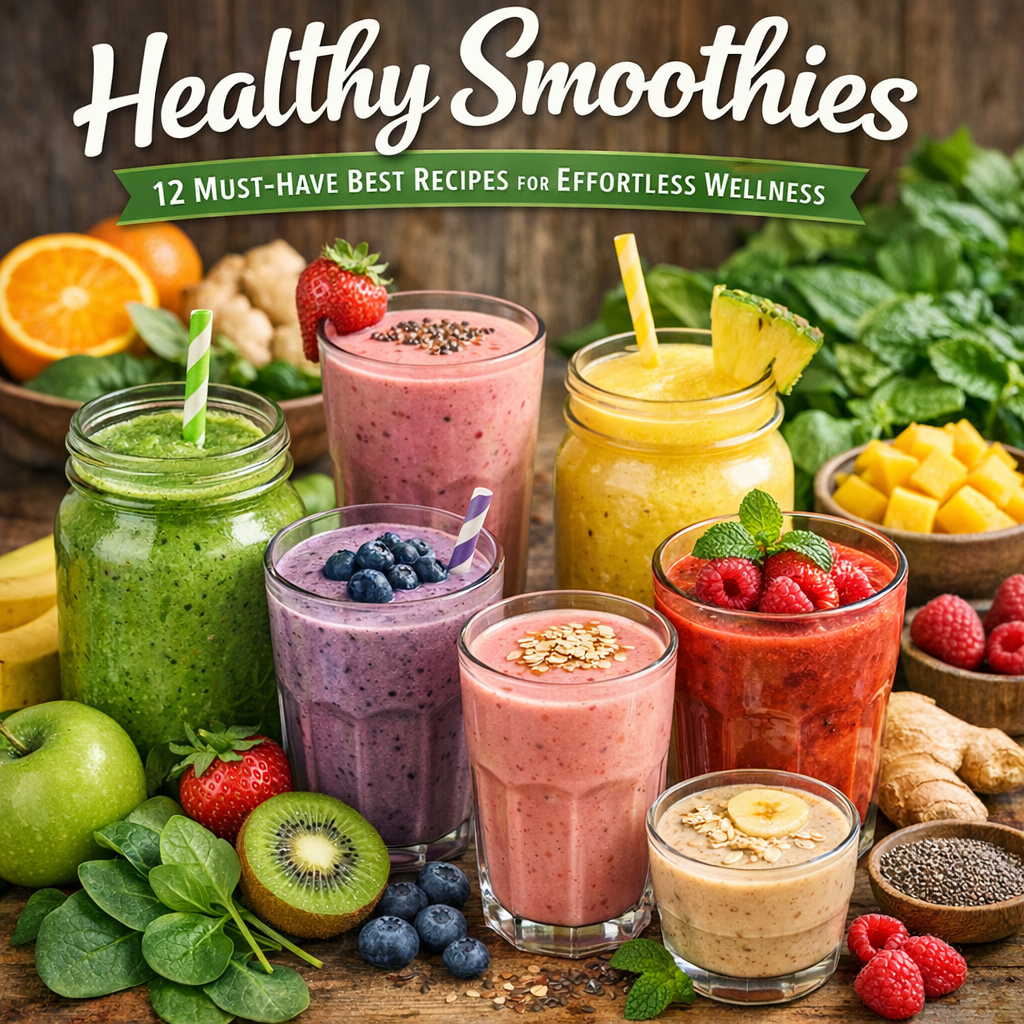 Illustration of Healthy Smoothies: 12 Must-Have Best Recipes for Effortless Wellness