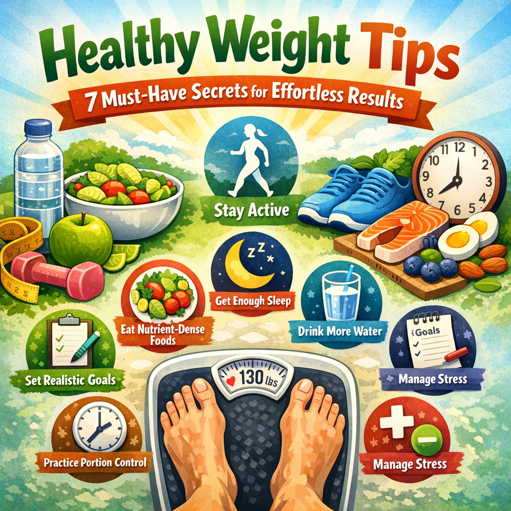 Illustration of Healthy Weight Tips: 7 Must-Have Secrets for Effortless Results