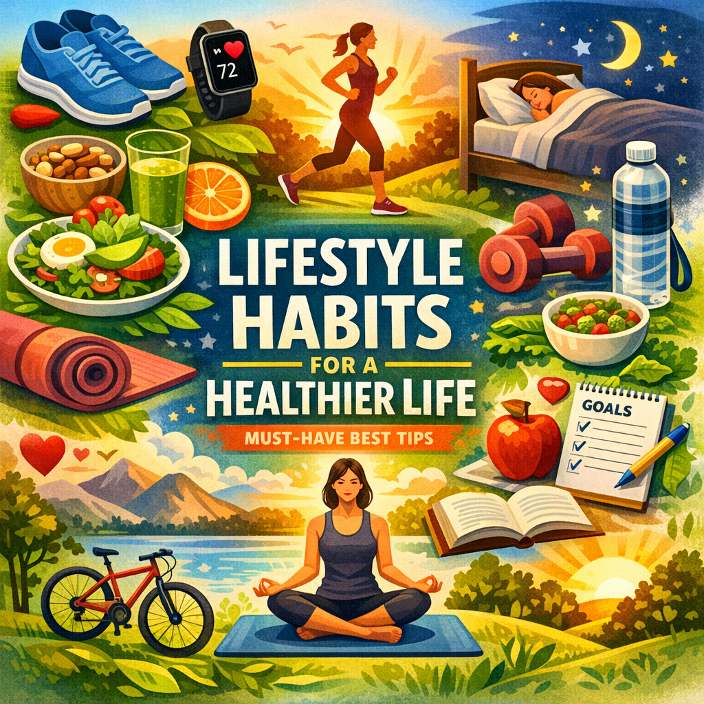 Illustration of Lifestyle Habits for a Healthier Life: Must-Have Best Tips