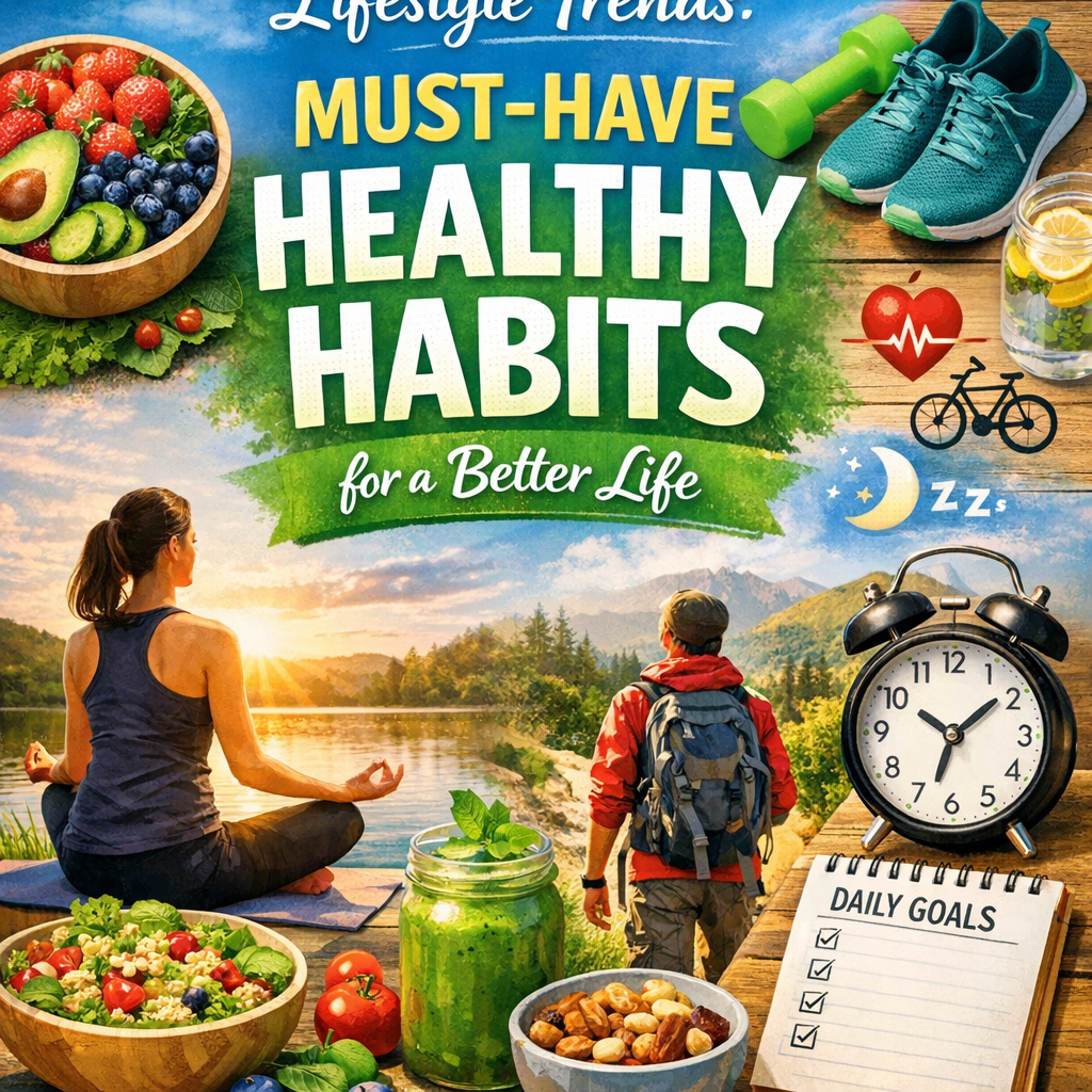 Illustration of Lifestyle Trends: Must-Have Healthy Habits for a Better Life